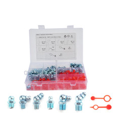 220 in 1 Zerk Oil Grease Fitting Assortment Kits with Dust Cover Cap