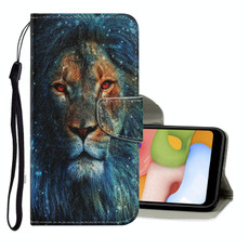 For Samsung Galaxy A71 Coloured Drawing Pattern Horizontal Flip PU Leather Case with Holder & Card Slots & Wallet & Lanyard(Lion)