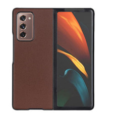 For Samsung Galaxy Z Fold2 5G Lambskin Texture Shockproof Protective Case(Brown)