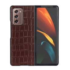 For Samsung Galaxy Z Fold2 5G Crocodile Texture Shockproof Protective Case(Brown)