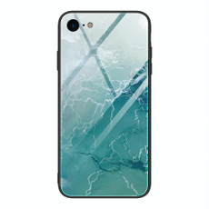 For iPhone SE 2022 / SE 2020 / 8 / 7 Marble Pattern Glass Protective Case(DL04)