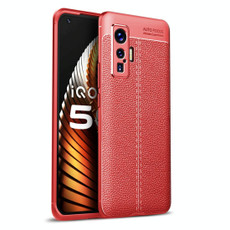 For VIVO IQOO 5 Pro Litchi Texture TPU Shockproof Case(Red)