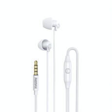 REMAX RM-208 In-Ear Stereo Sleep Earphone with Wire Control + MIC, Support Hands-free(White)