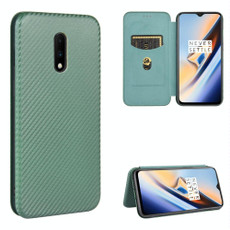 For OnePlus 7 Carbon Fiber Texture Horizontal Flip TPU + PC + PU Leather Case with Card Slot(Green) For OnePlus 7 Carbon Fiber Texture Horizontal Flip TPU + PC + PU Leather Case with Card Slot(Green)