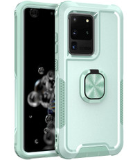 For Samsung Galaxy S20 Ultra 3 in 1 PC + TPU Phone Case with Ring Holder(Mint Green)