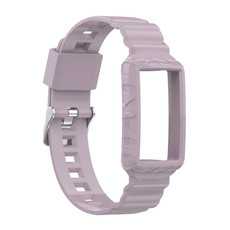 For Fitbit Charge 4 SE Silicone One Body Armor Watch Band(Light Purple)