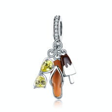 S925 Sterling Silver Cozy Summer Head Pendant DIY Bracelet Necklace Accessories