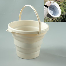 SFSS-01 Portable Silicone Folding Bucket, Capacity:3L(Creamy White)