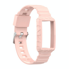 For Fitbit Charge 4 Silicone One Body Armor Watch Band(Pink)
