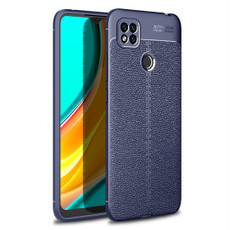 For Xiaomi Redmi 9C Litchi Texture TPU Shockproof Case(Navy Blue)