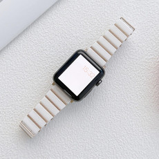 Ceramic One-bead Steel Strap Watch Band For Apple Watch Series 9&8&7 41mm / SE 3&SE 2&6&SE&5&4 40mm / 3&2&1 38mm(White Rose Gold) Ceramic One-bead Steel Strap Watch Band For Apple Watch Series 9&8&7 41mm / SE 3&SE 2&6&SE&5&4 40mm / 3&2&1 38mm(White Rose Gold)