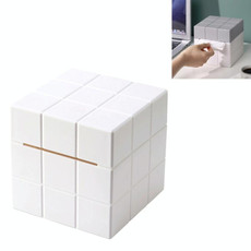 2 PCS Cube Tissue Box Desktop Storage Box(Pure White)