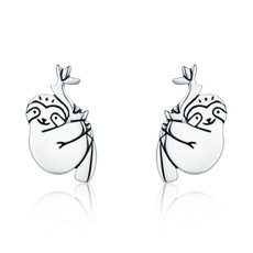 Animal Sloth Earrings Sterling Silver Simple Earrings