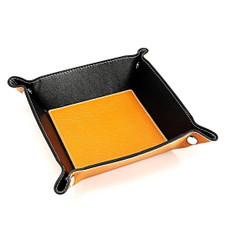 7001 Leather Desktop Square Storage Box Household Life Oddments Tray(Yellow)