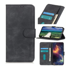 For vivo Y15s / Y15a KHAZNEH Retro Texture PU + TPU Horizontal Flip Leather Phone Case with Holder & Card Slots & Wallet(Black)