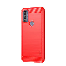 For Motorola Moto G Pure 2021 MOFI Gentleness Series Brushed Texture Carbon Fiber Soft TPU Case(Red) For Motorola Moto G Pure 2021 MOFI Gentleness Series Brushed Texture Carbon Fiber Soft TPU Case(Red)