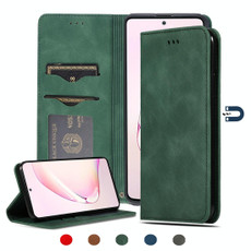 For Samsung Galaxy Note 10 Lite/A81 Retro Skin Feel Business Magnetic Horizontal Flip Leather Case(Army Green)