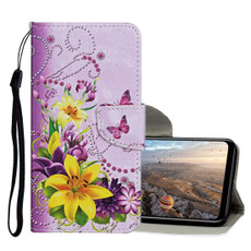 For Huawei Honor Enjoy 7S Colored Drawing Pattern Horizontal Flip Leather Case with Holder & Card Slots & Wallet(Yellow Flower Butterfly)