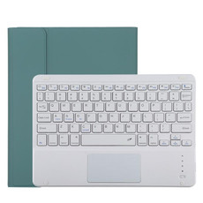 TG11BC Detachable Bluetooth White Keyboard Microfiber Leather Tablet Case for iPad Pro 11 inch (2020), with Touchpad & Pen Slot & Holder (Dark Green)