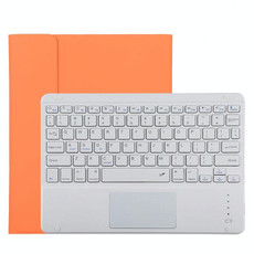 TG11BC Detachable Bluetooth White Keyboard Microfiber Leather Tablet Case for iPad Pro 11 inch (2020), with Touchpad & Pen Slot & Holder (Orange)