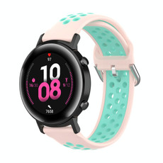 22mm For Huawei Watch GT2e/GT/GT2 46MM Fashion Inner Buckle Silicone Watch Band(Light pink teal)