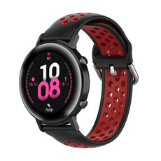22mm For Huawei Watch GT2e/GT/GT2 46MM Fashion Inner Buckle Silicone Watch Band(Black red)