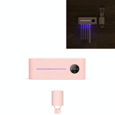 M01 Ultraviolet Sterilization Electric Toothbrush Sterilization Rack Drying Toothbrush Sterilizer, Style:Squeeze Toothpaste Box Set(Pink)