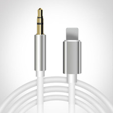 8 Pin to 3.5mm AUX Audio Adapter Cable, Length: 1m (White)