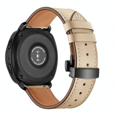22mm For Huawei Watch GT2e / GT2 46mm Black Butterfly Buckle Leather Watch Band(Apricot)