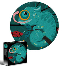 Round Shape Irregular Plane Puzzle Jigsaw Toy 1000 Pieces(Chameleon)