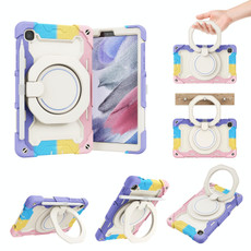 For Samsung Galaxy Tab A7 Lite Armor Contrast Color Silicone + PC Tablet Case(Colorful Pink)