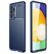 For Samsung Galaxy A33 5G Carbon Fiber Texture Shockproof TPU Phone Case(Blue)