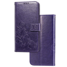 For Galaxy A71 5G Lucky Clover Pressed Flowers Pattern Leather Case with Holder & Card Slots & Wallet & Hand Strap(Purple)