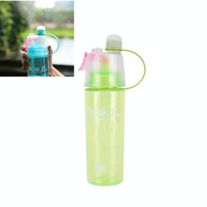 Creative Spray Water Bottle Sports Bottle Portable With Lid Summer Hydration Beauty Plastic Cup, Size:400 ML(Green)