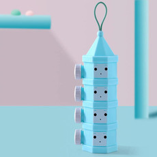 Outdoor Portable Detachable Layered Milk Powder Box Baby Sealed Milk Powder Box, Specification:4 Grids(Blue)