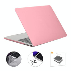 ENKAY Hat-Prince 3 in 1 Matte Laptop Protective Case + TPU Keyboard Film + Anti-dust Plugs Set for MacBook Pro 14.2 inch A2442 2021/A2779 2023, Version:EU Version(Pink)