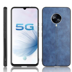 For Vivo S6 Shockproof Sewing Cow Pattern Skin PC + PU + TPU Case(Blue)