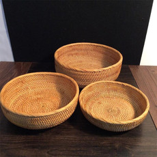 3 PCS Braided Sweet Vegetable Fruit Snack Storage Tray Display Basket