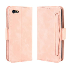 For iPhone SE 2022 / SE 2020 Wallet Style Skin Feel Calf Pattern Leather Case with Separate Card Slot(Pink)