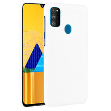 For Galaxy M21 Shockproof Crocodile Texture PC + PU Case(White)