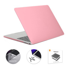 ENKAY Hat-Prince 3 in 1 Matte Laptop Protective Case + TPU Keyboard Film + Anti-dust Plugs Set for MacBook Pro 14.2 inch A2442 2021/A2779 2023, Version:US Version(Pink)