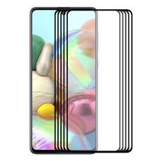 For  Galaxy A71 ENKAY Hat-Prince 5 PCS Full Glue 0.26mm 9H 2.5D Tempered Glass Full Coverage Film