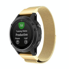 For Garmin Fenix 5 Milan Metal Stainless Steel Metal Watch Band, Size:22MM(Golden)