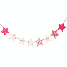 Five-pointed Star Pull Flower Bunting Birthday Holiday Party Decoration Store Dress up Layout Supplies(Rose Red)