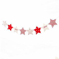 Five-pointed Star Pull Flower Bunting Birthday Holiday Party Decoration Store Dress up Layout Supplies(Red)