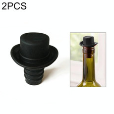 Silica Gel Top Hat Fresh Wine Corks Cruet Red Wine Stopper(Black)