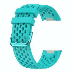 For Fitbit Charge 5 Monochromatic Breathable Silicone Watch Band(Light Blue)