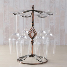 Iron Hanging Wine Glass Shelf Drain Rack Diamond Shape Cup Holder Iron Hanging Wine Glass Shelf Drain Rack Diamond Shape Cup Holder