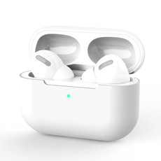 For AirPods Pro Silicone Wireless Earphone Protective Case Cover without Buckle(White)