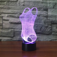 Swimsuit Black Base Creative 3D LED Decorative Night Light, USB with Touch Button Version